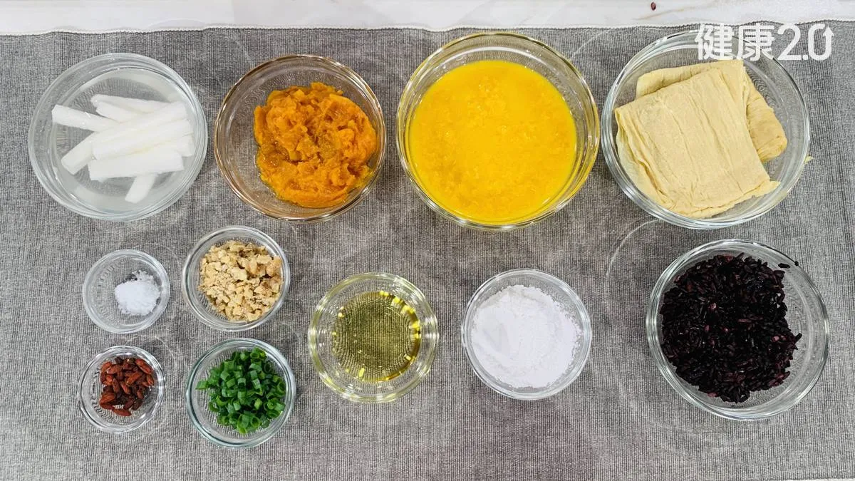 山藥黑米金湯卷-材料