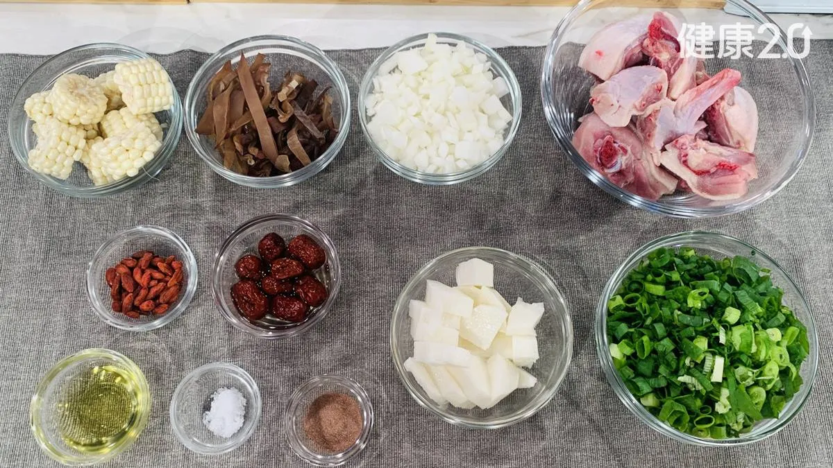 食譜-山藥雙蔥雞白湯-食材